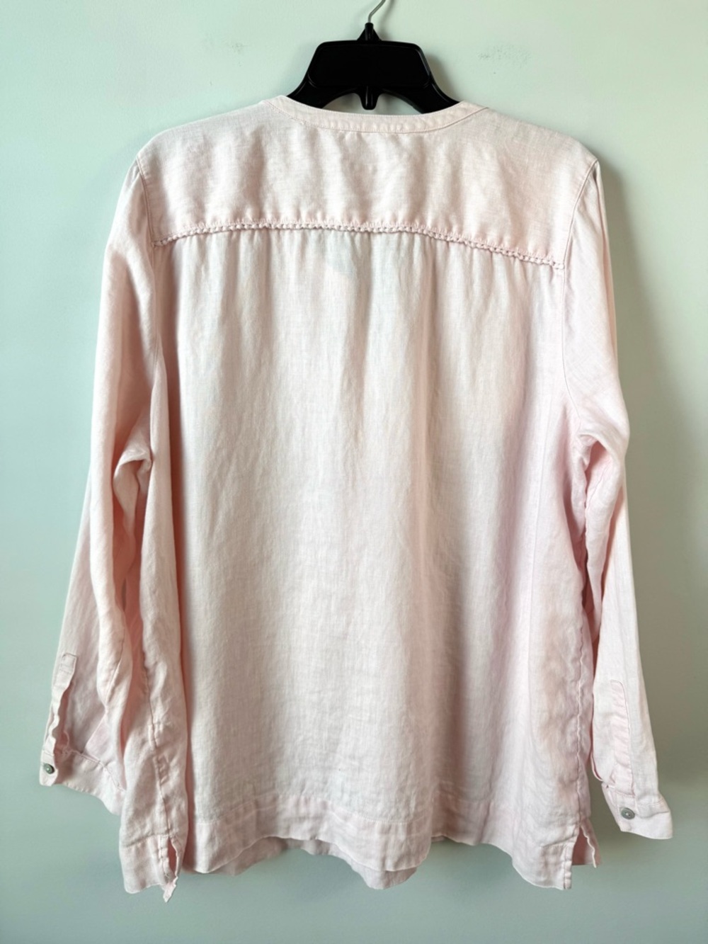 J. Jill Love Linen Pintuck Tunic Top Light Pink XL Coastal boho - Picture 4 of 6
